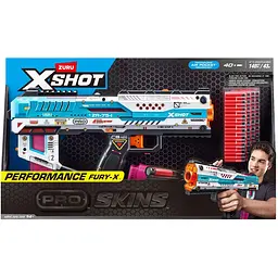 Бластер X-Shot Skins Pro Series Fury-X швидкострільний 40 патронів (36772R) - мініатюра 4