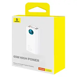 Портативна батарея - зовнішній акб Baseus Amblight 26800mAh 65W OE (P10022402223-00) білий - мініатюра 2