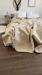 Покривало Zeintex Марокко вафельне бавовняне бежеве - мініатюра 7