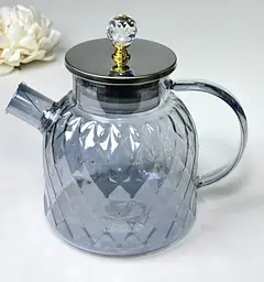 Чайник скляний Срібний ромбус 1500 мл (функц. 1200 мл)