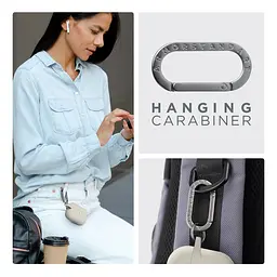 Силіконовий чохол для навушників Apple AirPods Pro 3, Hang Case, білий, ультратонкий захисний кейс товщиною 2 мм, захист від подряпин, пилу та ударів, компактний, з карабіном для кріплення, ArmorStandart (ARM88285) - мініатюра 6