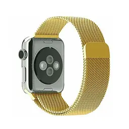 Ремінець Creasted для годинника Milanese loop steel bracelet Apple watch, 42 44 мм Gold - мініатюра 2