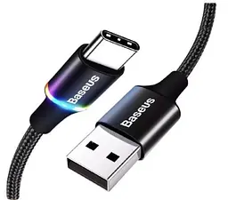 USB Type-C кабель BASEUS з led підсвічуванням 25 см Чорний