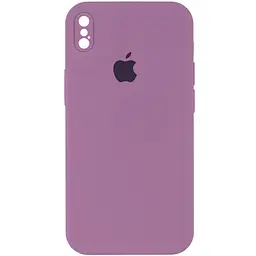 Чохол Silicone Case Square Full Camera Protective (AA) для Apple iPhone XS Max (6.5) Ліловий / Lilac Pride