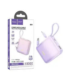 Портативна батарея Power Bank Hoco Q23 Blade 22.5W+PD20W with cable 10000mAh Purple - мініатюра 4