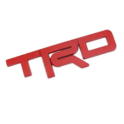 Емблема напис TRD Червона 124х35мм метал (на скотчі)
