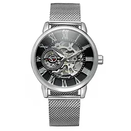 Чоловічий наручний годинник Forsining Aston Silver - мініатюра 3