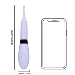 Вібратор Loveline Silicone Tip, 19.8 см (бузковий) - мініатюра 3