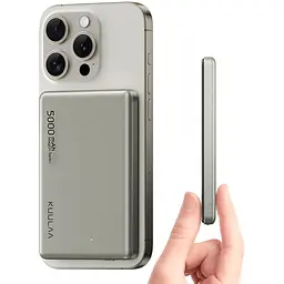 Повербанк Kuulaa MagSafe Powerbank бездротовий з бездротовою зарядкою для iPhone магнітний 5000 mAh 20W Titanium - мініатюра 2
