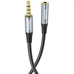 Кабель мультимедійний 3.5mm M to 3.5mm F 1.0m Gray HOCO (6931474762153) - мініатюра 5