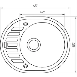 Гранітна мийка Globus Lux ARNO сірий металік 620х500мм-А0003 - мініатюра 4