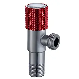 Кран для підключення сантехприладів Mixxus VAL-09-1/2x1/2 з нержавіючої сталі (червоний) MI7098