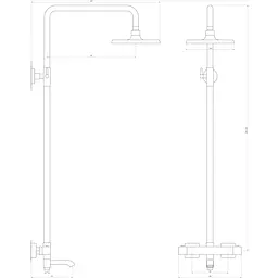 Душова система Globus Lux Termostatic R GLA-0041T-BB, Чорний матовий - мініатюра 5