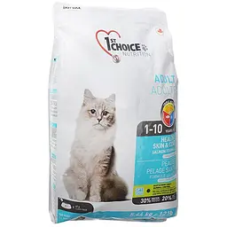 Сухий суперпреміум корм 1st Choice Adult Healthy Skin&Coat Фест Чойс для котів, Лосось 5.44 кг (ФЧКЛХ5_44)