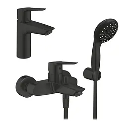 Набір змішувачів 3 в 1 для ванної кімнати Grohe QuickFix Start Black UA303301SQ, Чорний матовий