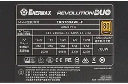 Блок живлення Enermax Revolution Duo 700W 80+ Gold (ERD700AWL-F) Б/В