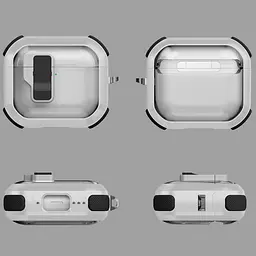 Футляр протиударний Locking Button для навушників Airpods 3 White - мініатюра 3