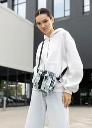 Жіноча сумка месенджер Sambag TEL принт "Leaves" 17 х 17 х 6 см (70151144)