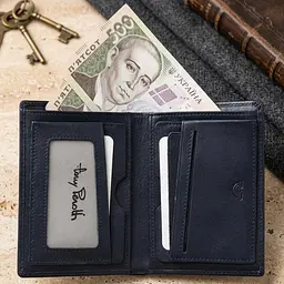 Чоловіче вертикальне портмоне Tony Perotti New Contatto 3537 (90619) Темно-синє - мініатюра 6