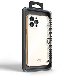 Чехол-накладка для Apple iPhone 12 Pro Max, Replica MagSafe, золотой, противоударный защитный чехол с магнитным кольцом MagSafe, защита всего корпуса, TPU+PC, зеркальный, выступающий бортик вокруг экрана, ArmorStandart (ARM76177) - мініатюра 5