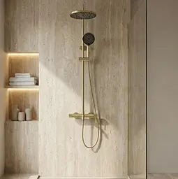 Душова система з виливом Rea Lungo Stripe brushed gold REA-P9490 - мініатюра 5