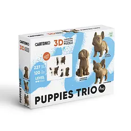 Три цуценя (PUPPIES TRIO) - Картонний 3Д пазл Cartonic - мініатюра 2