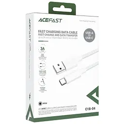 Дата кабель Acefast C18-04 USB to Type-C 3A (1.2m) White - мініатюра 5