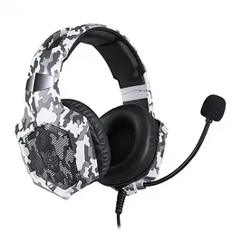 Дротова ігрова гарнітура Onikuma Gaming with LED K8, USB, 3.5mm, 2.2m, Camouflage-White - мініатюра 2