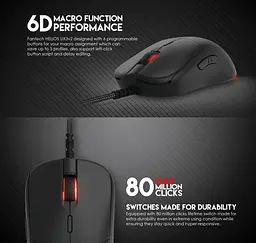 Ігрова миша Fantech UX-3 V2 HELIOS PixArt 3389, 400IPS, 50G, 1600DPI Black - мініатюра 5