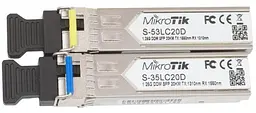 Модуль SFP MikroTik пара (1.25G Single Mode, LC, до 20км, підтримує DDM) (S-3553LC20D)
