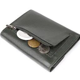 Стильний гаманець середнього розміру із натуральної шкіри ST Leather 23075 зелений - мініатюра 8