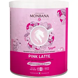Суха суміш Monbana Pink Latte для приготування лате з ароматом червоних ягід 350 г 