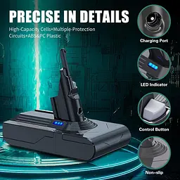 Посилений акумулятор EGR 7000 мА·год для Dyson V8 із комплектом фільтрів - мініатюра 3