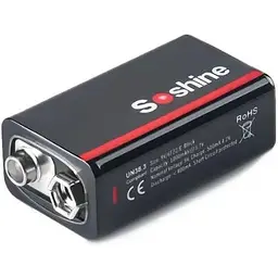 Акумулятор крона 6F22 Soshine 9V 1000 mAh з Type-C зарядкою / Батарейка акумуляторна (18884)