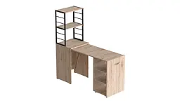 Стіл-тумба трансформер Смарт 4/1 з етажеркою Ferrum-decor 1430x1450x500 Чорний метал ДСП Дуб Сан-Марино 16 мм (FRD-105124) - мініатюра 3