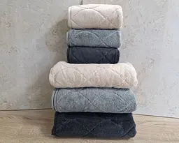 Набір турецьких махрових рушників Cestepe MicroCotton Premium 3 штуки 50x90 + 3 штуки 70х140 Voli 2 щільність 600 г/м2 - мініатюра 3