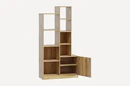 Стелаж Moreli Paul FPA-0003 з відкритими полицями та дверцятами 840х1650х370 мм Дуб Аппалачі - мініатюра 2