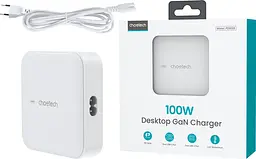 Мережевий зарядний пристрій Choetech PD8008 100W Desktop GaN Charger White (PD8008-EU-WH) [100838] - мініатюра 7