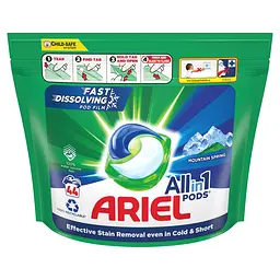 Капсули для прання Ariel Pods All-in-1 Гірське джерело 44 шт. - мініатюра 2