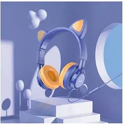Навушники Hoco Cat ear headphones with mic W36 блакитні 6931474770417 - мініатюра 4