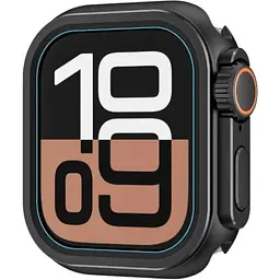 Чохол-накладка DK для Apple Watch 42mm (Series 10) Пластик Soft-Touch Glass Full Cover Ultra (black) - мініатюра 2