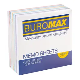 Блок паперу для нотаток Buromax Веселка проклеєний 80х80х30 мм різнобарвний (BM.2232) - мініатюра 2