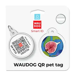 Адресник для собак і котів Waudog Smart ID з QR паспортом Інжир коло 30 мм - мініатюра 6