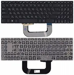 Клавіатура для ноутбука Asus VivoBook 17 X705U з підсвічуванням (Light), Black, (No Frame)