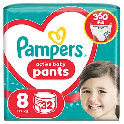 Підгузки-трусики Pampers Active Baby Pants розмір 8 (17+ кг) 32 шт.