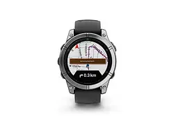 Смарт-годинник Garmin Fenix E 47mm AMOLED Stainless Steel with Black Silicone Band (010-03025-02/00) - мініатюра 2