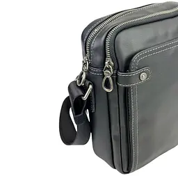 Сумка через плече чоловіча шкіряна Tiding Bag 8911A чорна - мініатюра 8