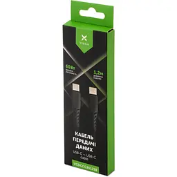 Дата кабель USB-C to USB-C 1.2m 60W Silicon Black Vinga (VCDCCC2612SB) - мініатюра 5