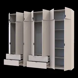 Розпашна Шафа для одягу Doros Лукас Кашемір 3+4 ДСП 300х50х240 (42005132) - мініатюра 2
