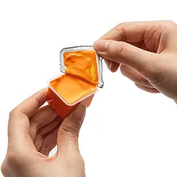 Набір гуашевих фарб HIMI Jelly Cup 18x30 мл, 3 пензлі, жовтий пластиковий пенал (6976939683499) - мініатюра 3
